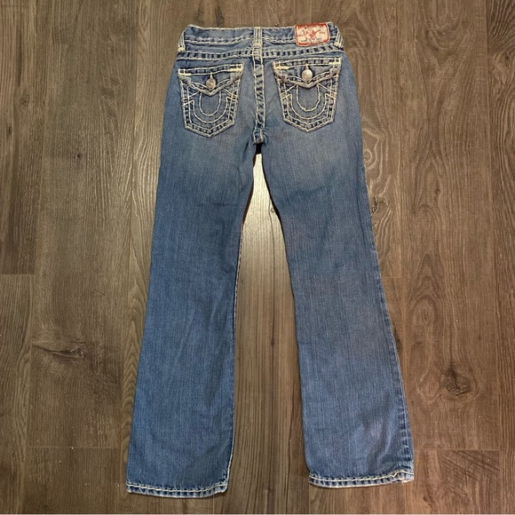 True Religion Jeans Boys Billy Super T denim jeans size 8 thick white stitching - Picture 2 of 12